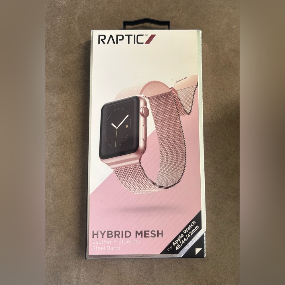 New Raptic Apple Watch Pink/Rose gold HYBRID MESH - 42/44/45 mm Band.  RT 39.99